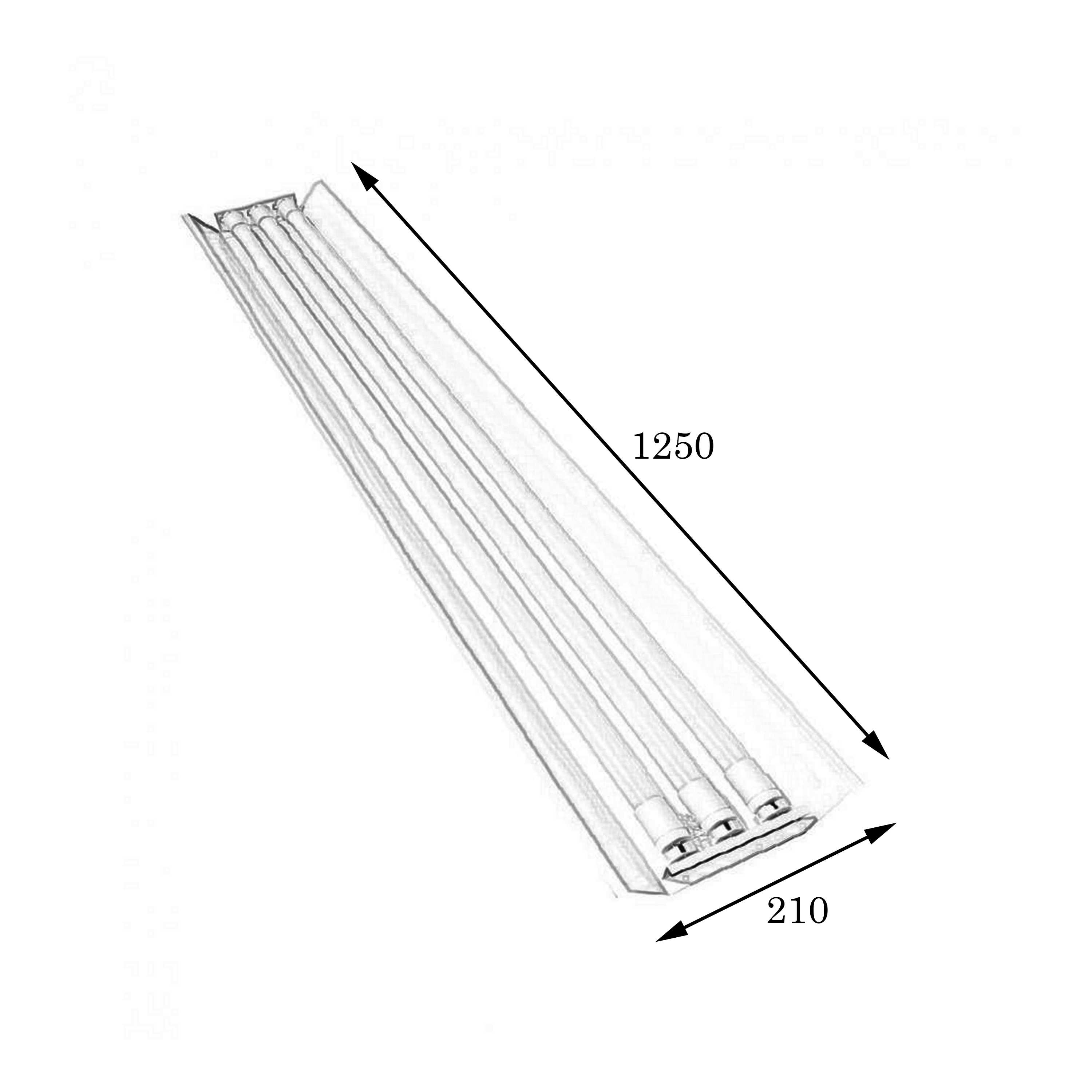 Светильник открытый под три led лампы T8 СПВ 03-1200 MSK Electric