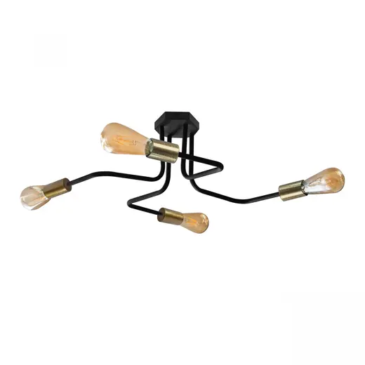 Люстра лофт MSK Electric Maze с бронзовыми патронами MSK Electric NL 5050/4 BK+BN