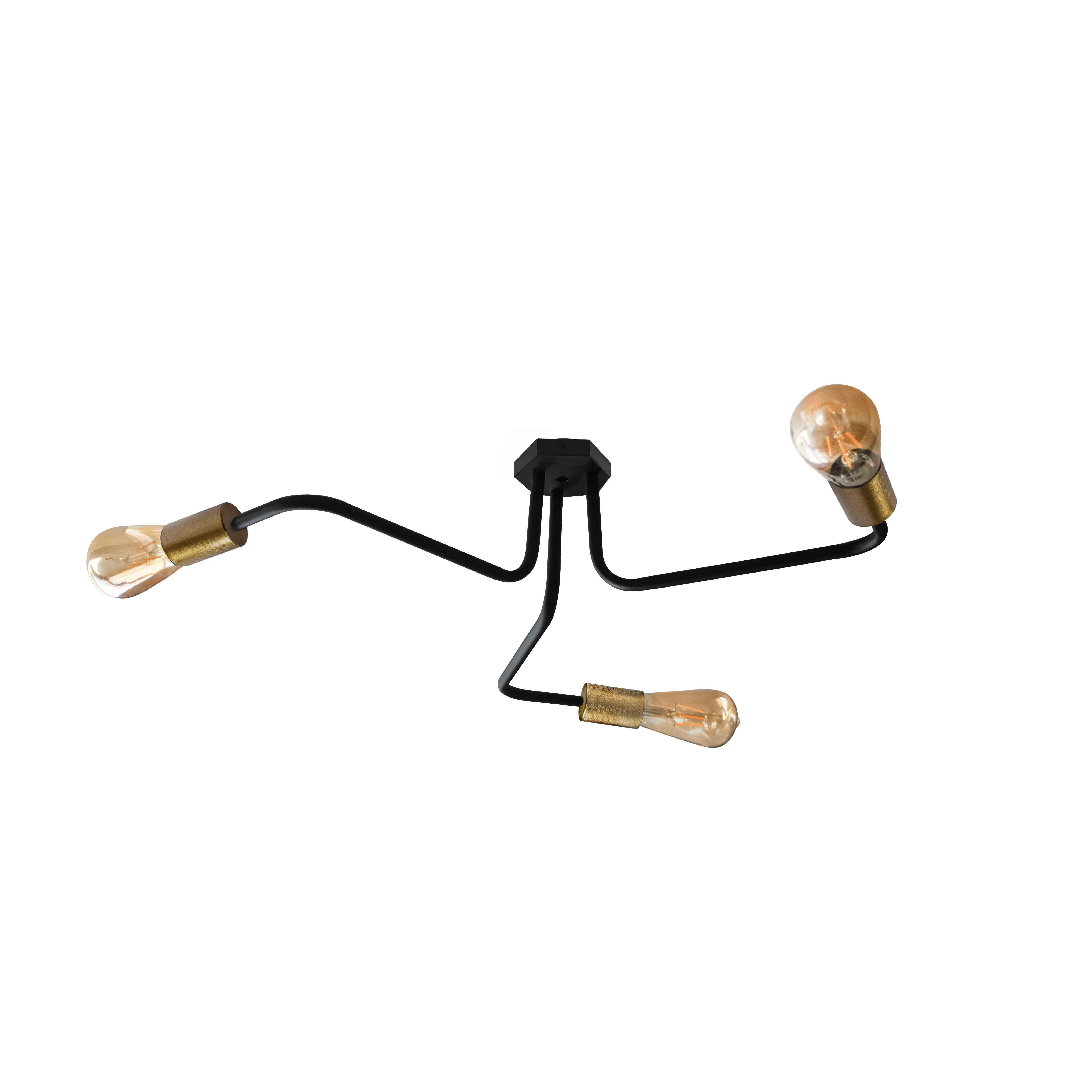 Люстра лофт MSK Electric Maze с бронзовыми патронами MSK Electric NL 6060/3 BK+BN