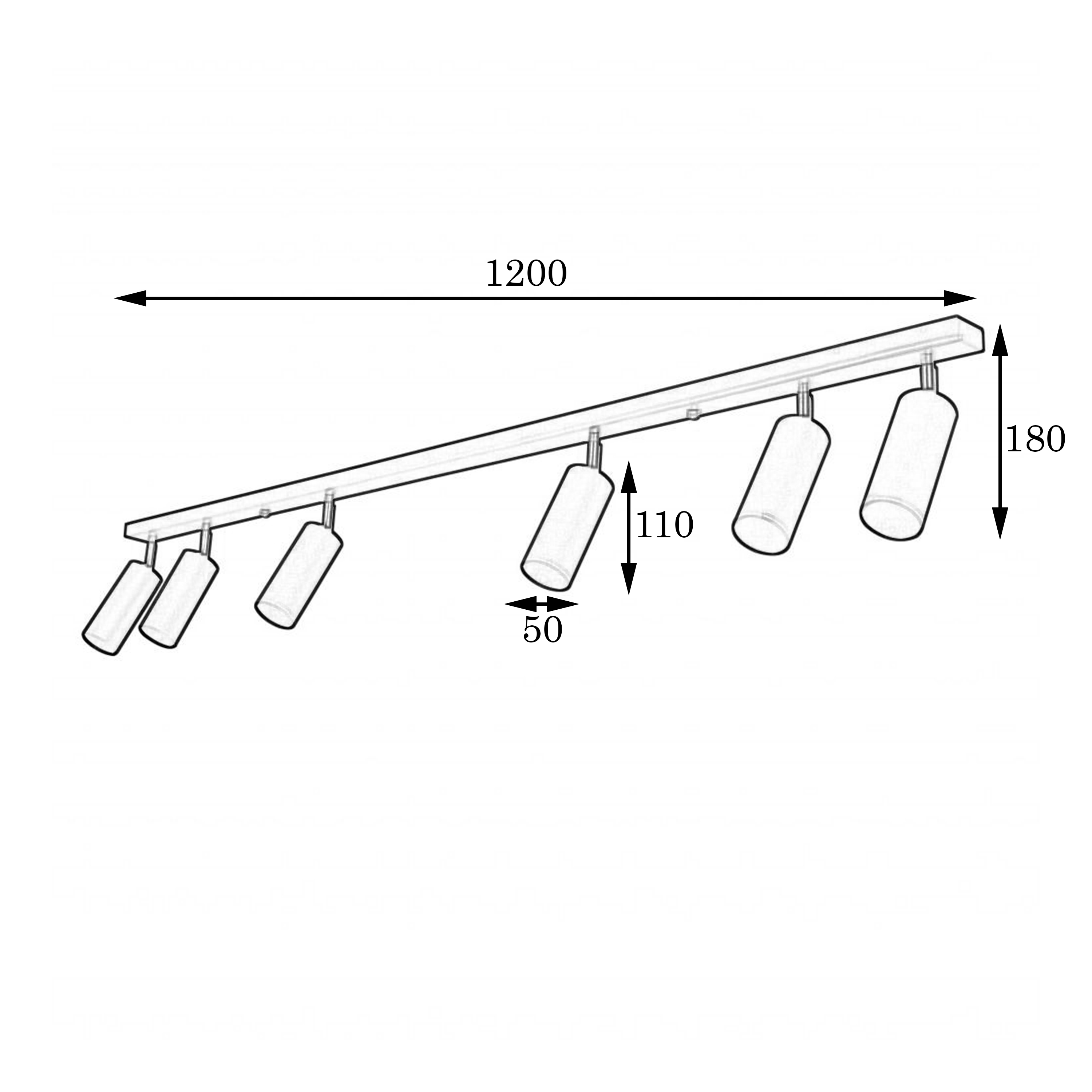 Люстра потолочная MSK Electric Tube спот с поворотным механизмом NL 1105-6 W