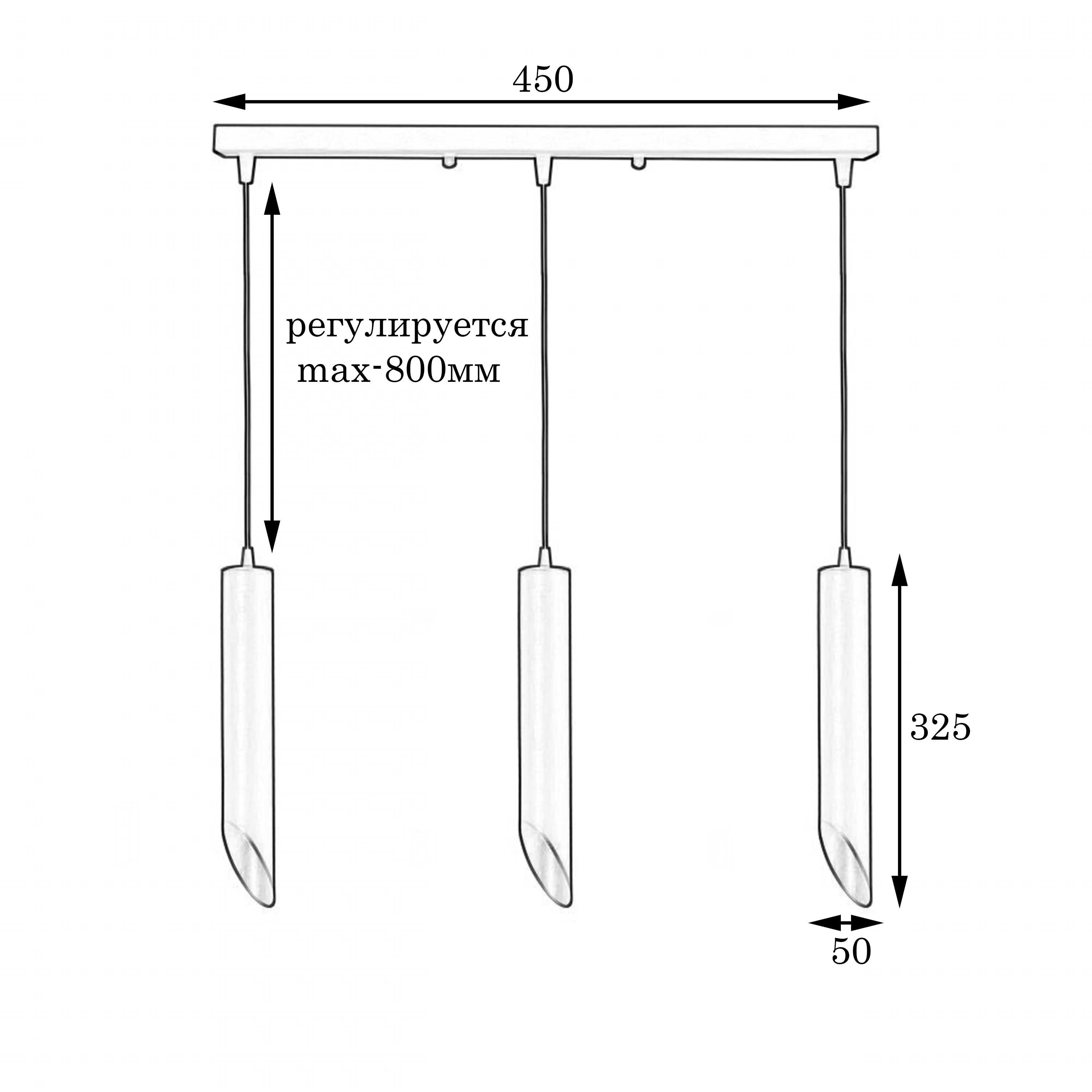 Светильник подвесной MSK Electric Slice на три плафона в виде трубок NL 3722-3