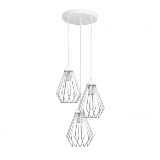 Светильник подвесной в стиле лофт MSK Electric Silvia NL 05371-3R W на круглой потолочной платформе