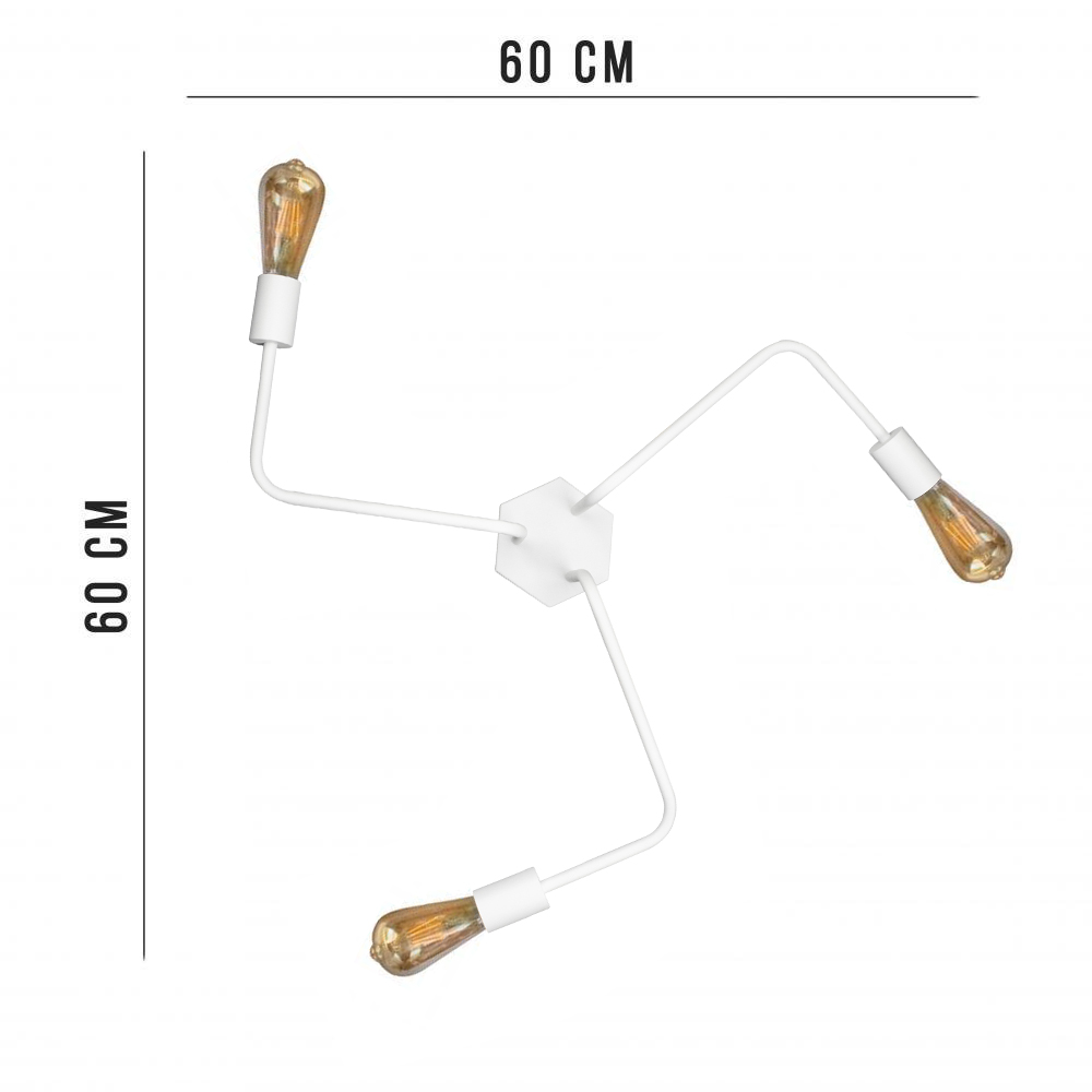 Люстра паук MSK Electric Maze лофт белого цвета NL 6060/3 W