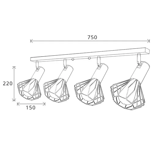 Светильник лофт MSK Electric Diadem настенно-потолочный NL 22151-4