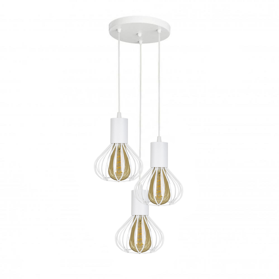 Светильник лофт подвесной на круглом основании MSK Electric Lotus белый NL 1415-3R W