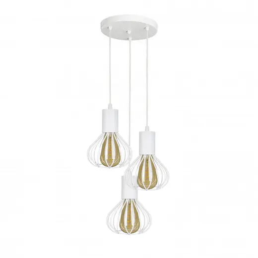 Светильник лофт подвесной на круглом основании MSK Electric Lotus белый NL 1415-3R W