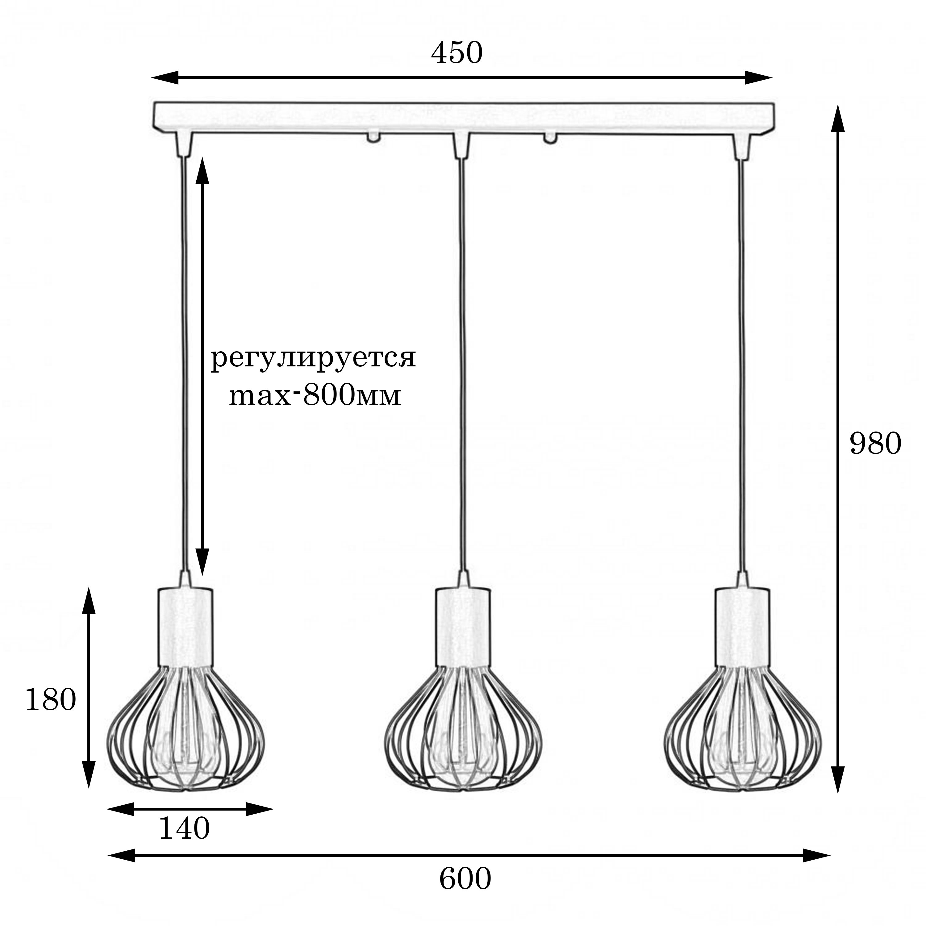 Светильник лофт подвесной на планке MSK Electric Lotus NL 1415-3