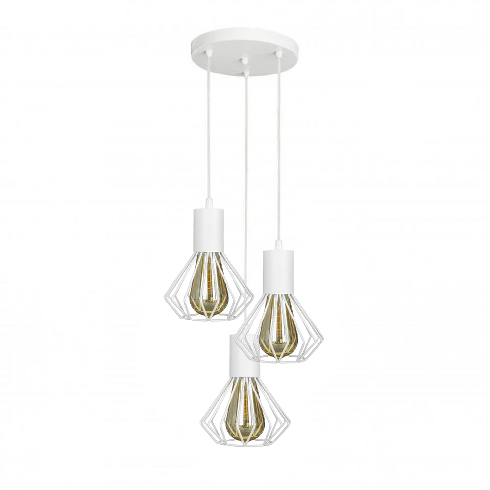 Светильник лофт MSK Electric Diadem подвесной на круглом основании NL 2215-3R W
