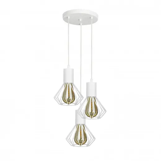 Светильник лофт MSK Electric Diadem подвесной на круглом основании NL 2215-3R W