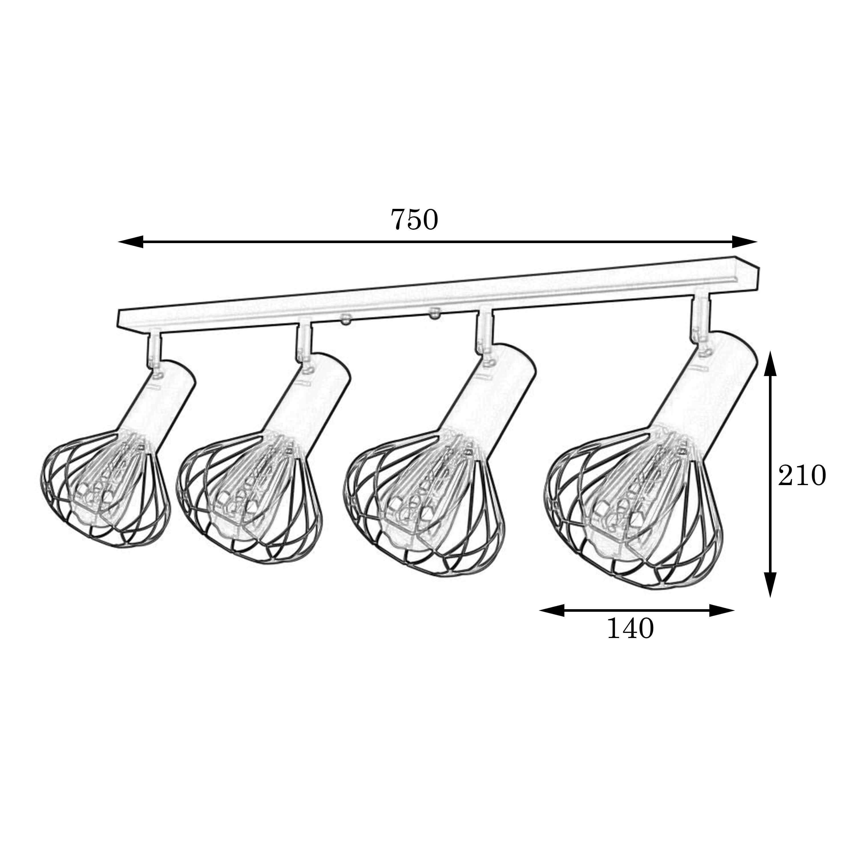 Светильник лофт настенно-потолочный MSK Electric Lotus NL 14151-4 WH