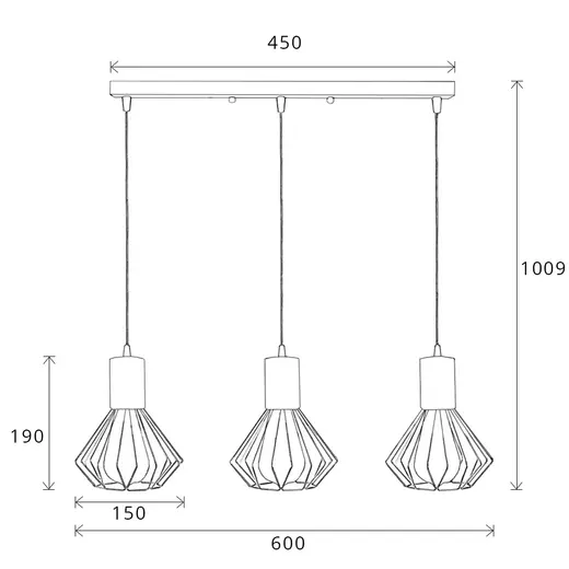 Светильник лофт MSK Electric Diadem подвесной на планке хром NL 2215-3 CR