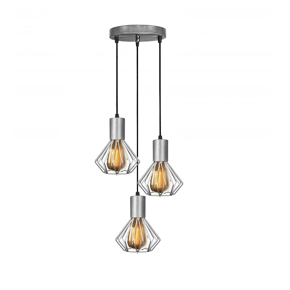 Светильник лофт MSK Electric Diadem подвесной на круглом основании NL 2215-3R CR хром