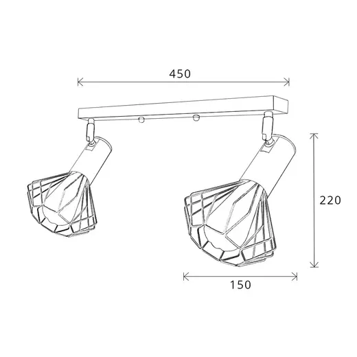 Светильник лофт MSK Electric Diadem настенно-потолочный NL 22151-2 CR хром
