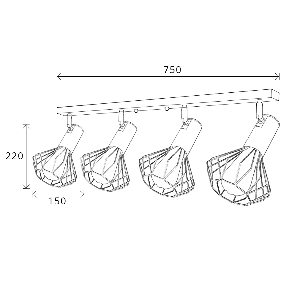 Светильник лофт MSK Electric Diadem настенно-потолочный NL 22151-4 CR хром