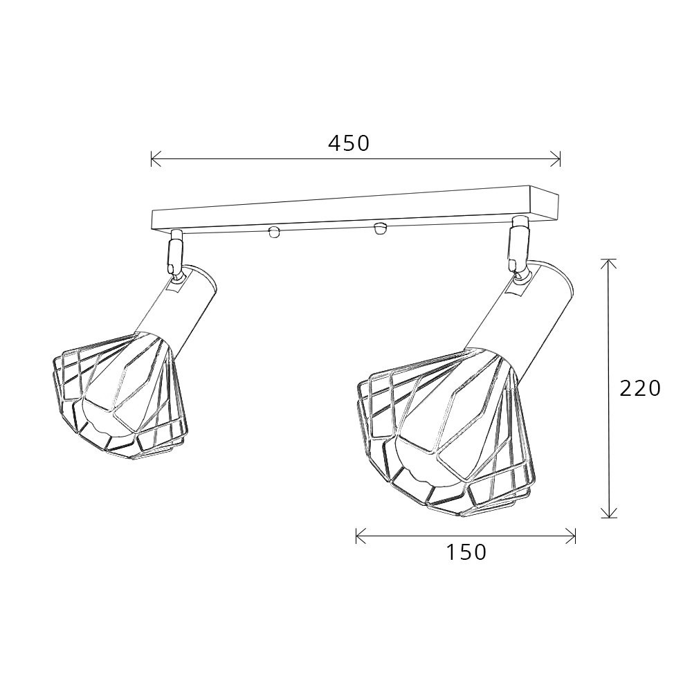 Светильник лофт MSK Electric Diadem настенно-потолочный NL 22151-2W белый