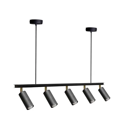 Люстра подвесная MSK Electric Tube в стиле лофт с поворотными плафонами NL 2450-5 BK