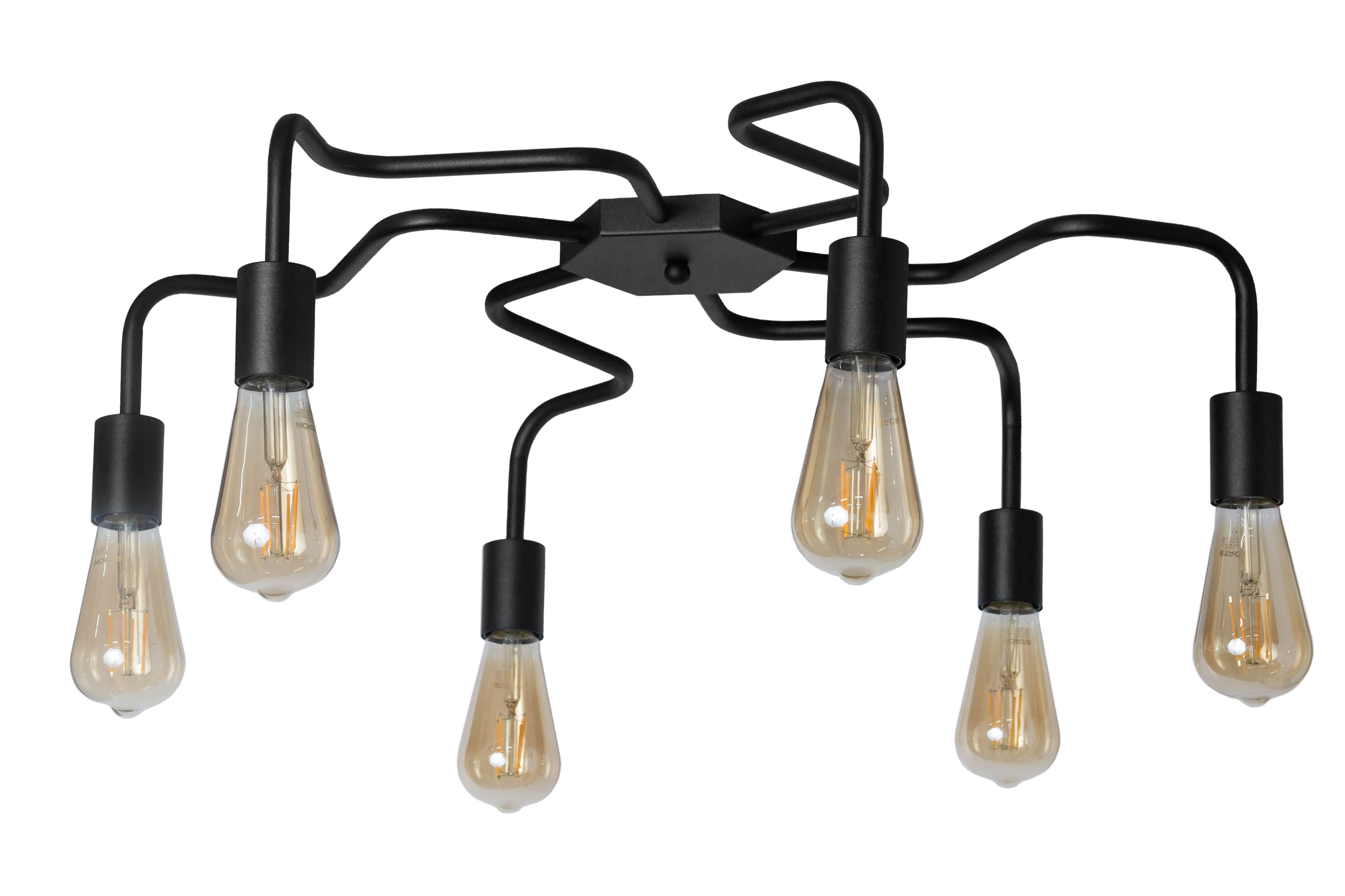 Люстра лофт MSK Electric Laminari потолочная на шесть ламп NL 17503-6 BK