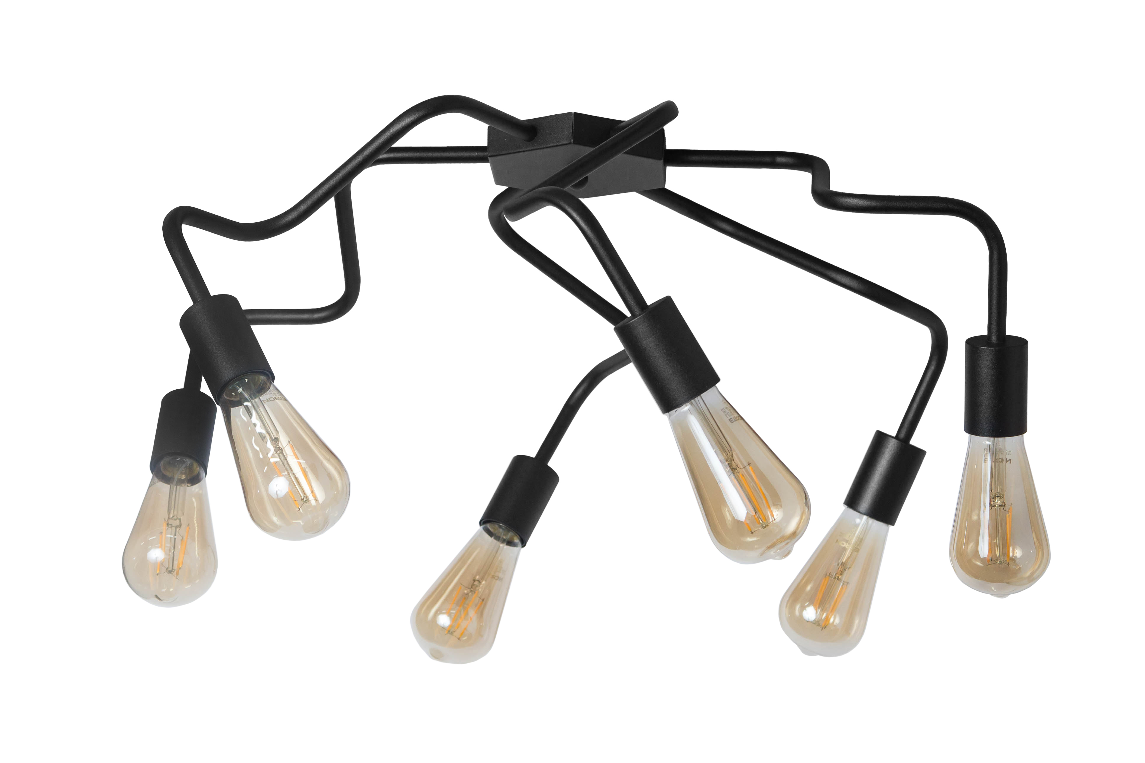 Люстра лофт MSK Electric Laminari потолочная на шесть ламп NL 17503-6 BK
