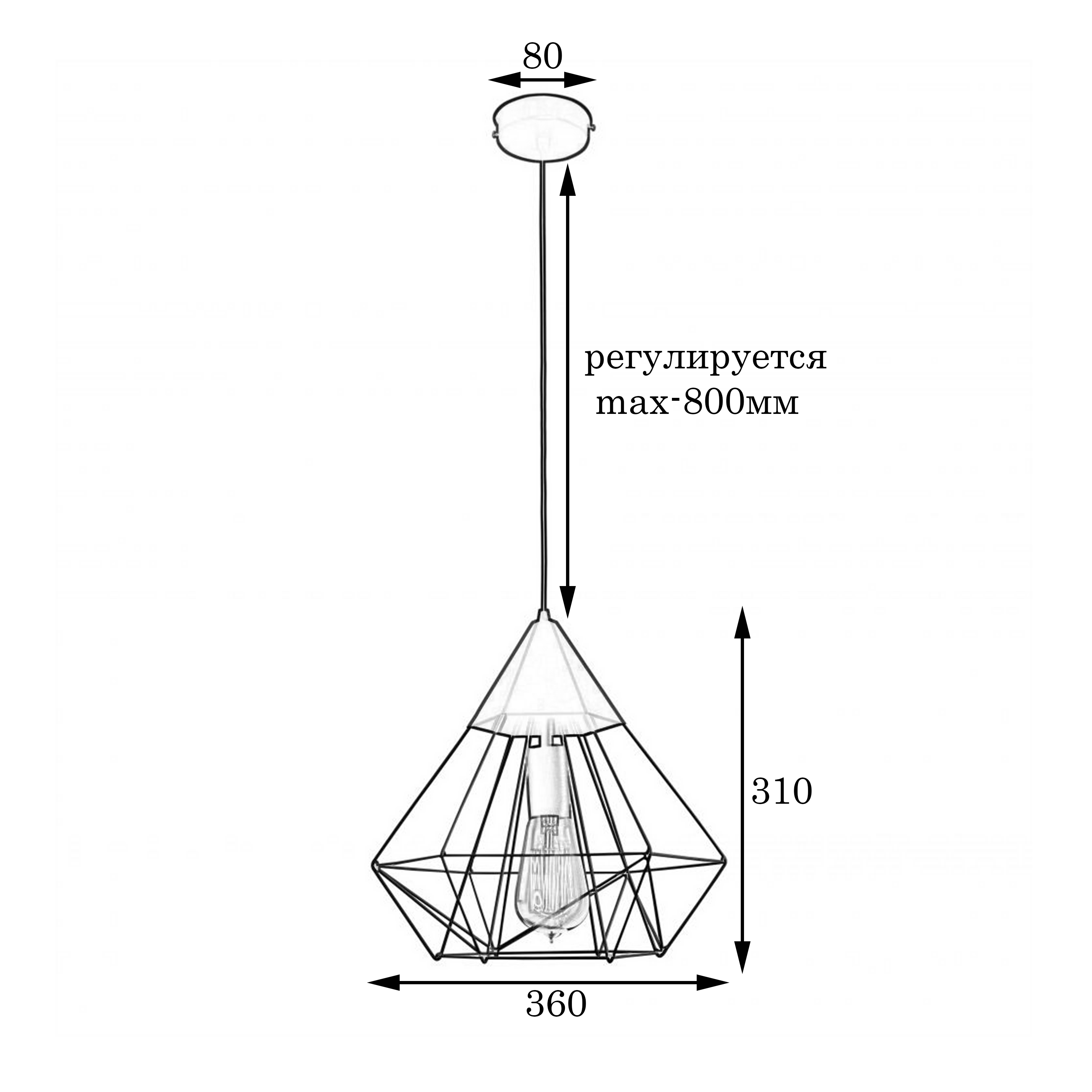 Светильник подвесной MSK Electric Crystal в стиле лофт MR 0538 GD