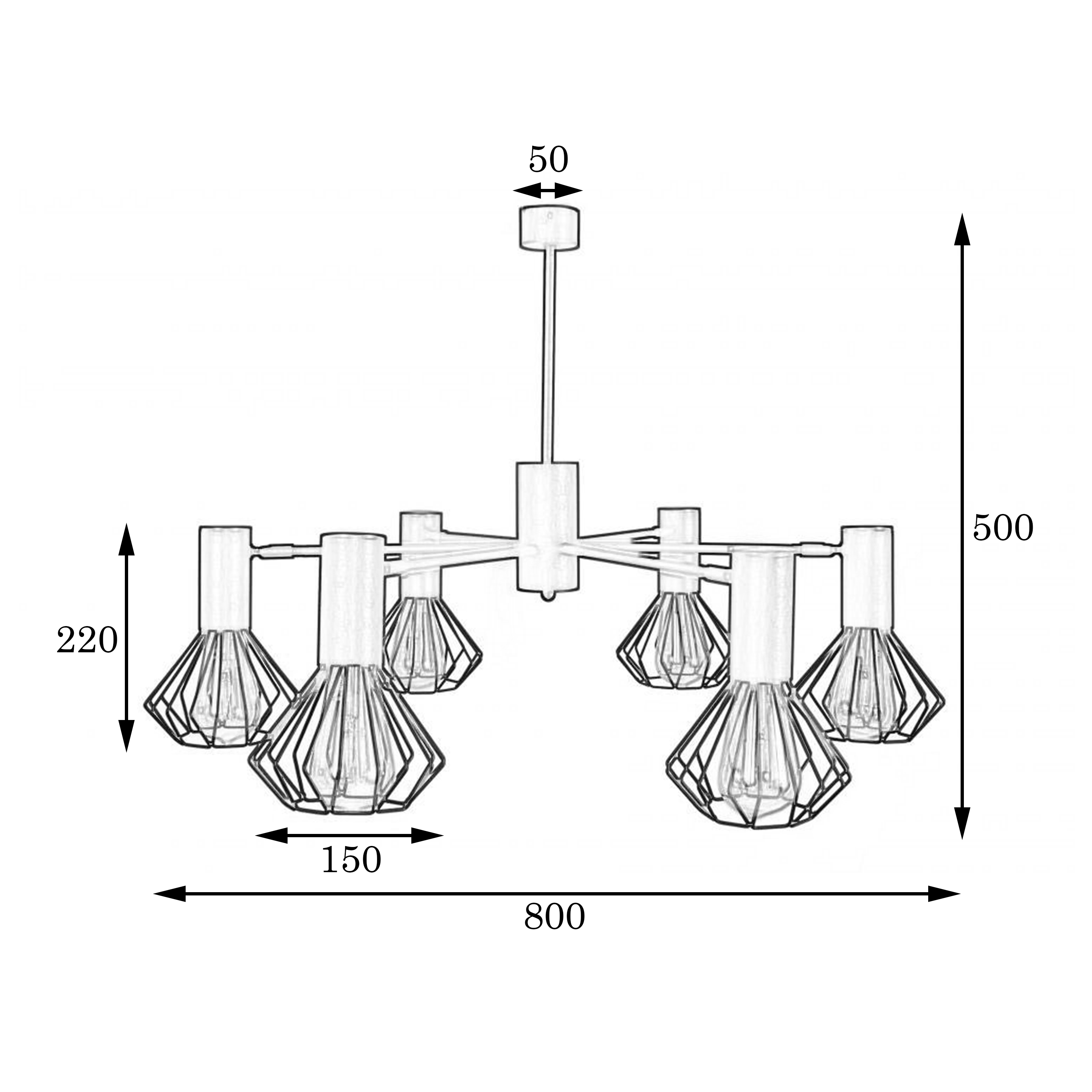 Люстра MSK Electric Diadem на шесть плафонов NL 22152-6 WH