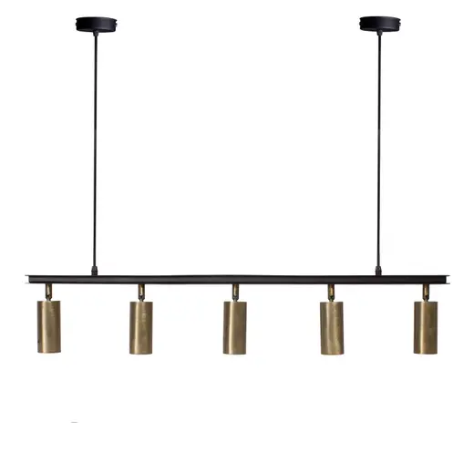 Люстра подвесная MSK Electric Tube в стиле лофт с поворотными плафонами NL 2450-5 BK+BN