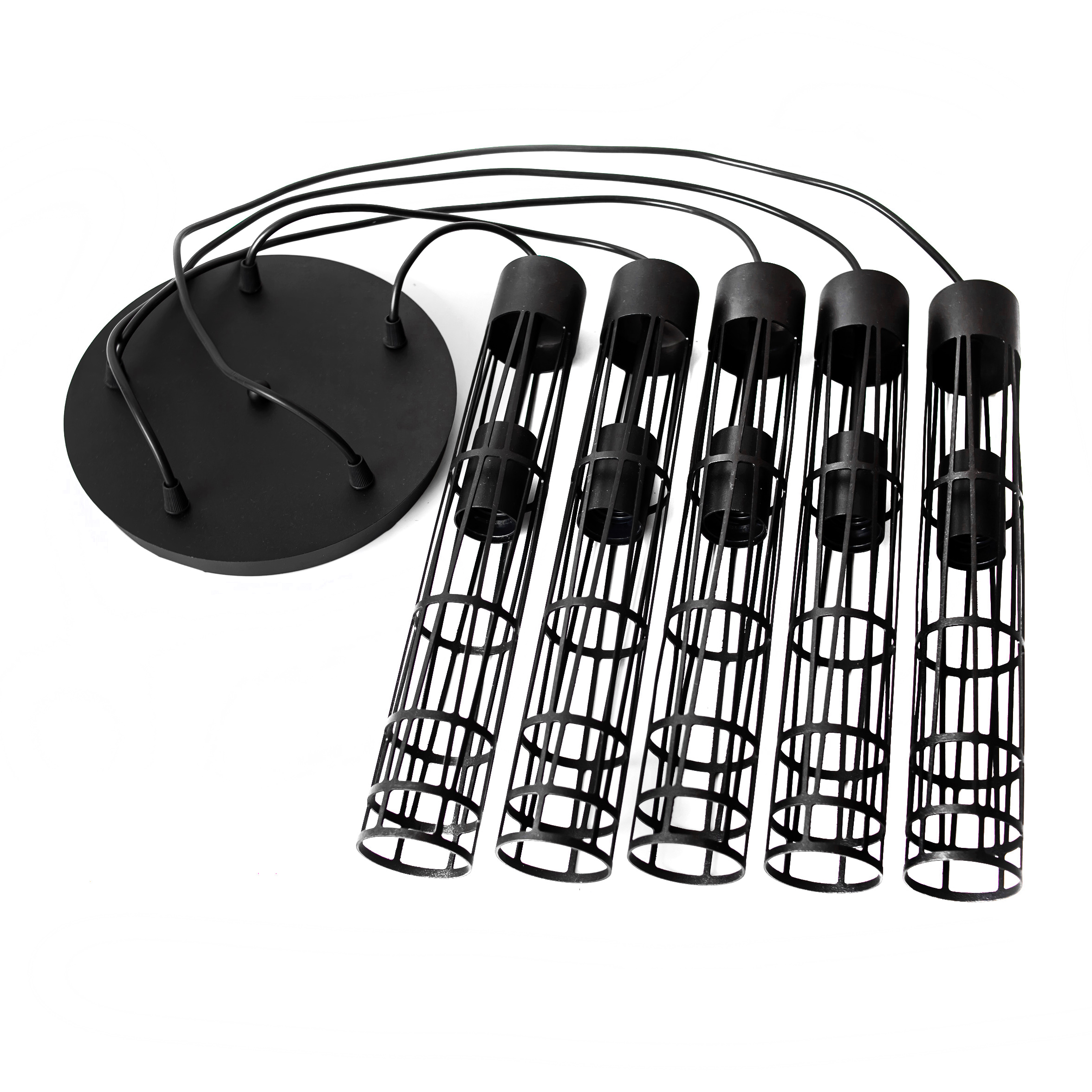 Светильник подвесной MSK Electric Flow в стиле лофт на круглом основании NL 6040-5R BK