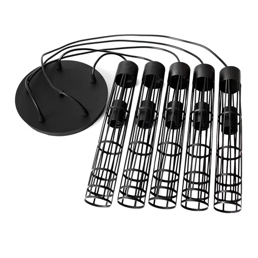 Светильник подвесной MSK Electric Flow в стиле лофт на круглом основании NL 6040-5R BK