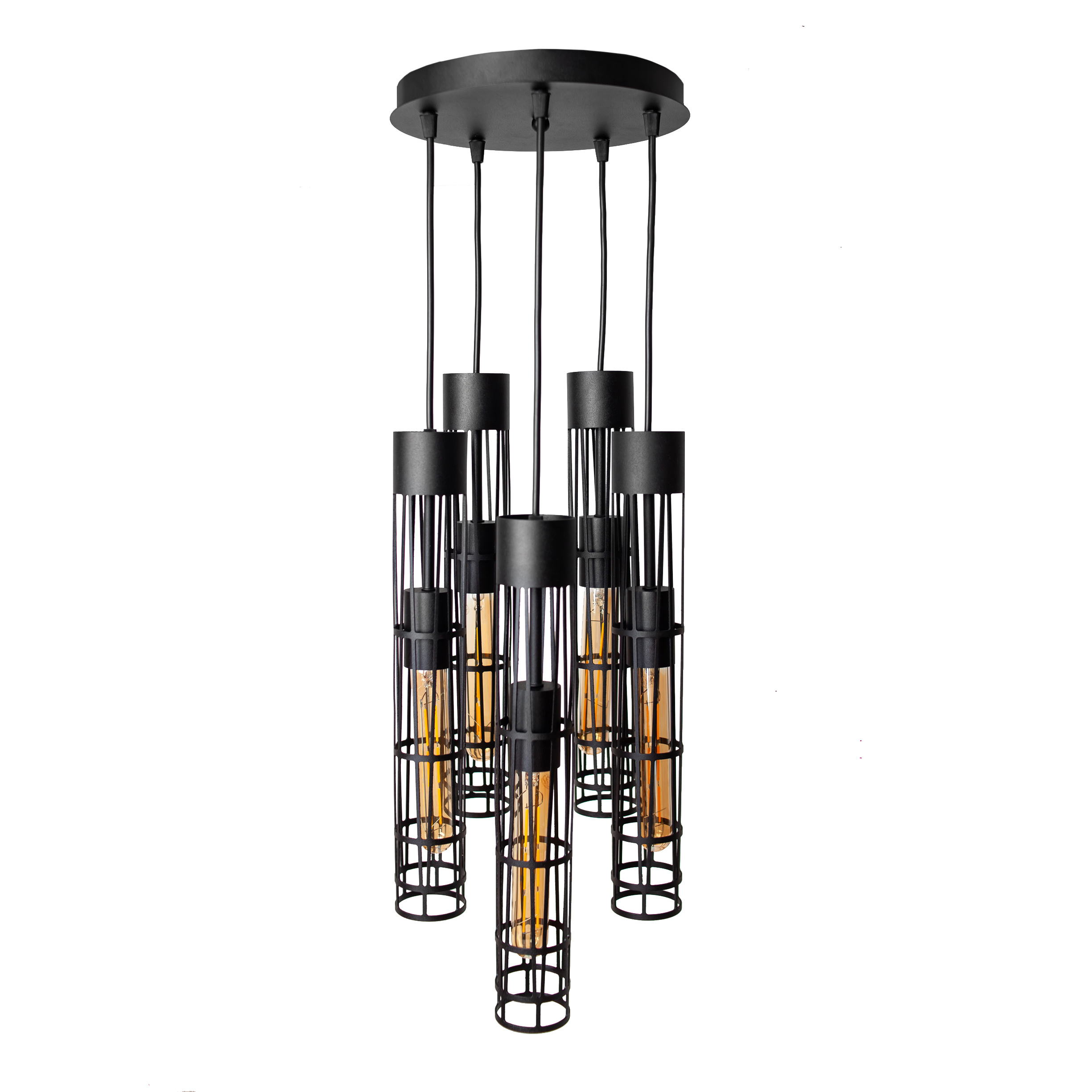Светильник подвесной MSK Electric Flow в стиле лофт на круглом основании NL 6040-5R BK