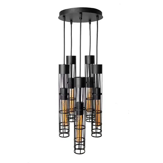 Светильник подвесной MSK Electric Flow в стиле лофт на круглом основании NL 6040-5R BK