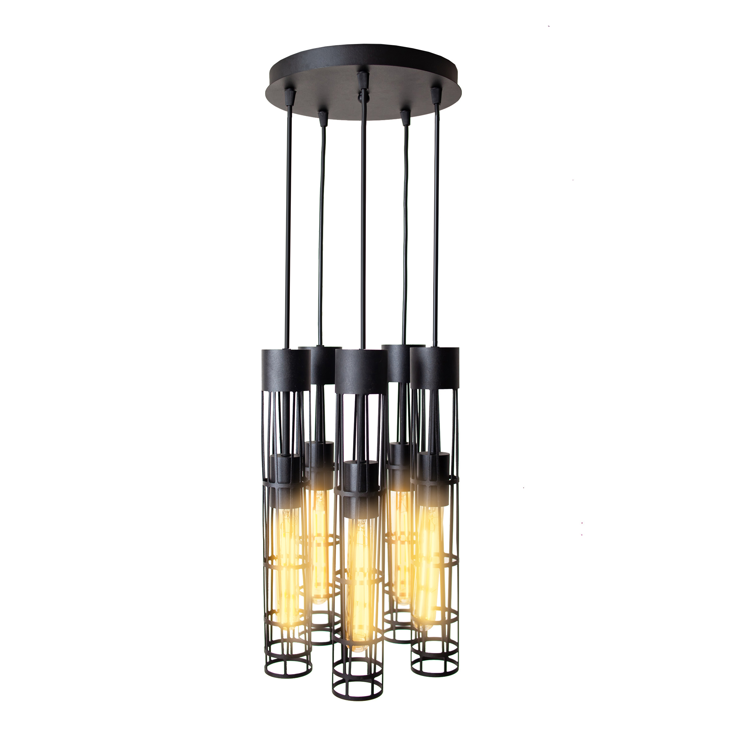 Светильник подвесной MSK Electric Flow в стиле лофт на круглом основании NL 6040-5R BK