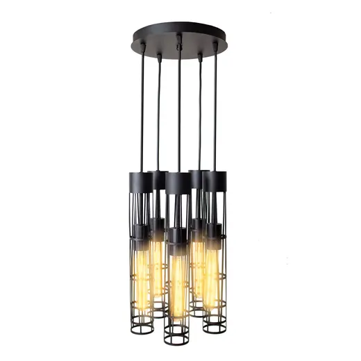 Светильник подвесной MSK Electric Flow в стиле лофт на круглом основании NL 6040-5R BK