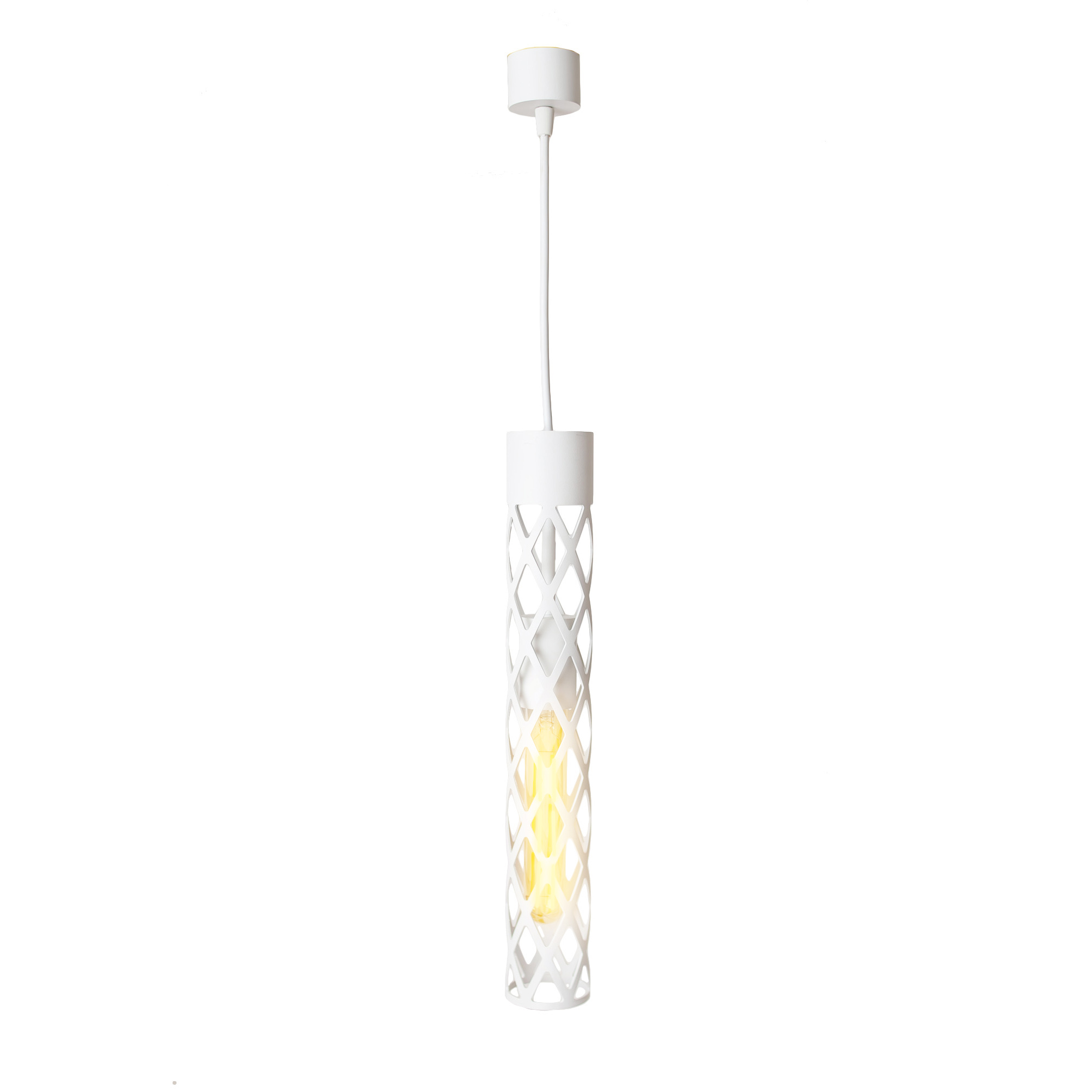 Светильник подвесной MSK Electric Flow в стиле лофт под лампу Е27 белый NL 6041 WH