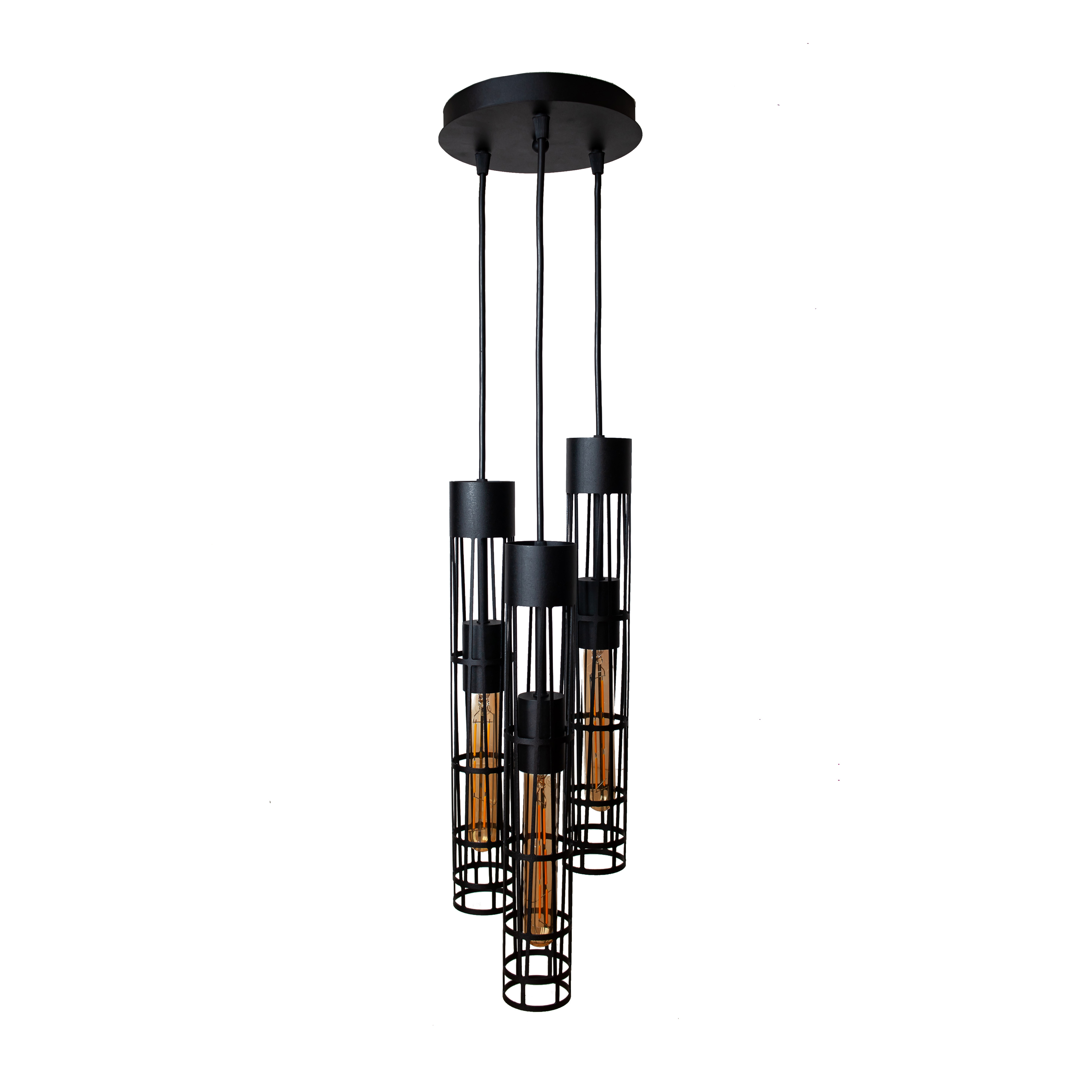 Светильник подвесной MSK Electric Flow в стиле лофт на круглом основании NL 6040-3R BK