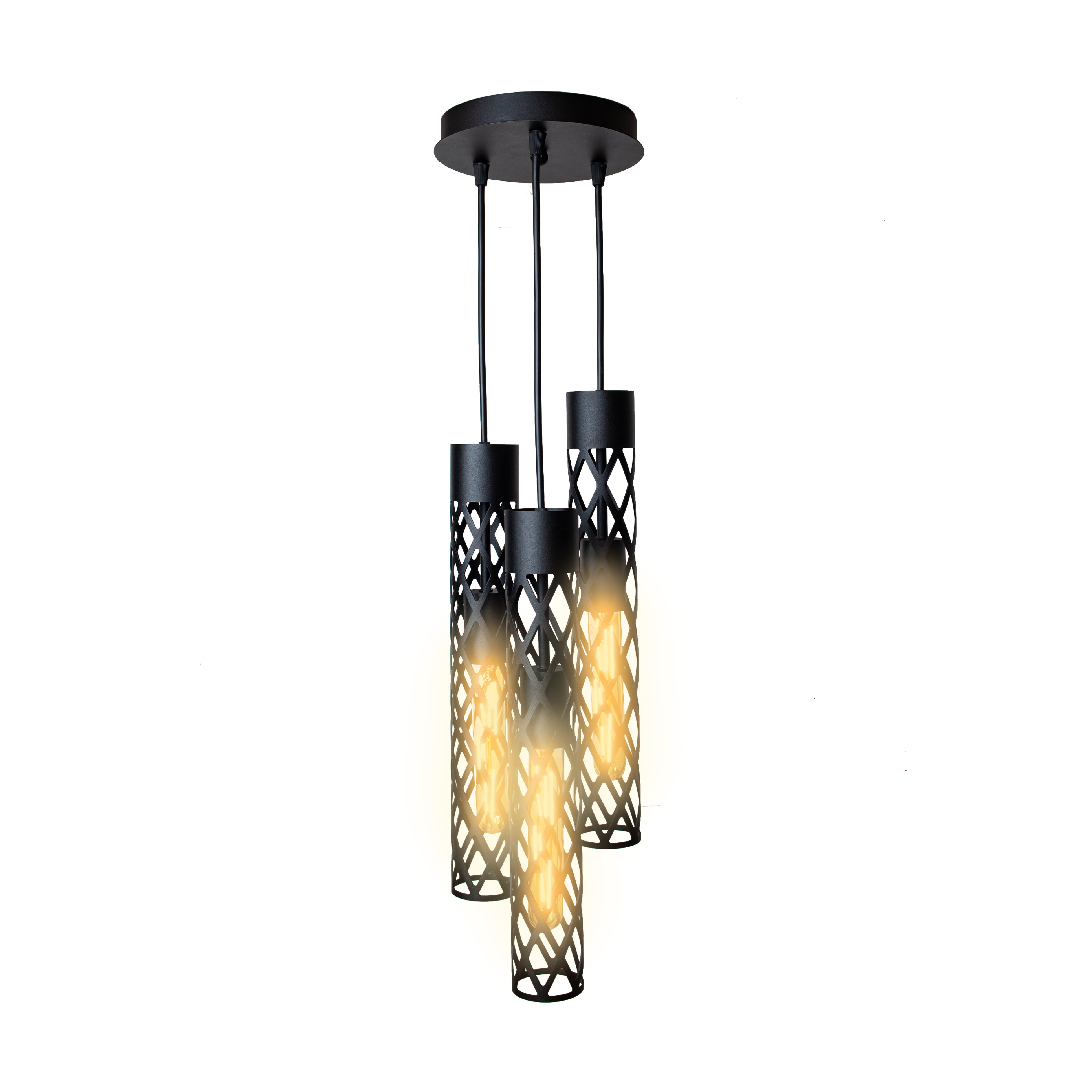 Светильник подвесной MSK Electric Flow в стиле лофт на круглом основании NL 6041-3R BK