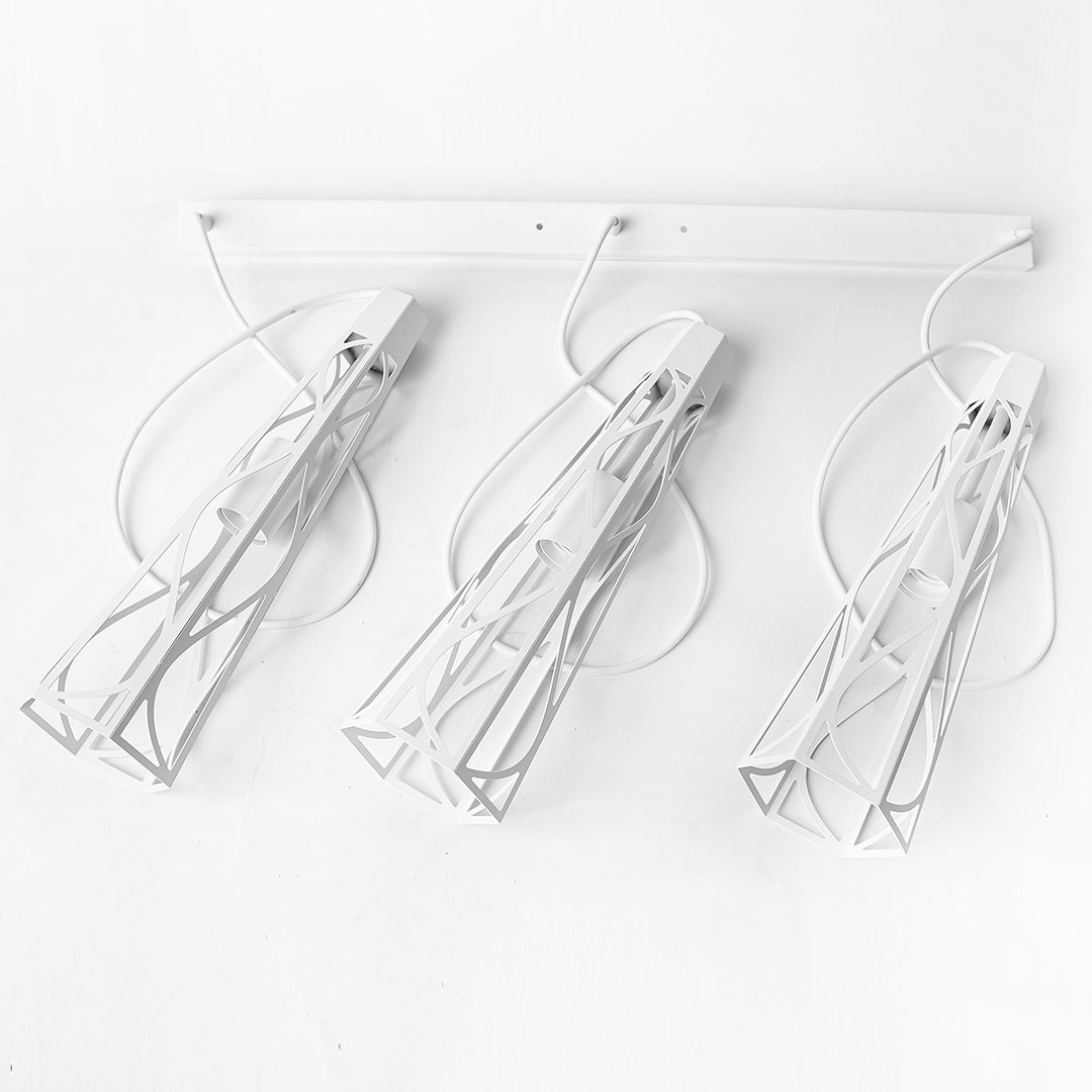 Светильник подвесной на планке MSK Electric Parma в стиле лофт под три лампы Е27 NL 3890-3 WH белый