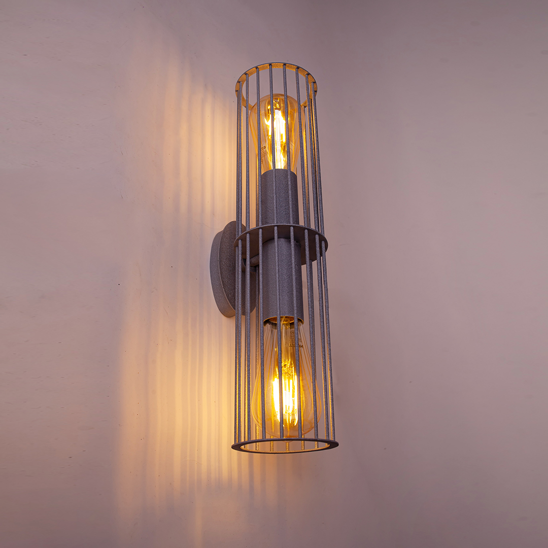 Бра под две лампы Е27 MSK Electric Malta настенный светильник в стиле лофт MR 1040 GR