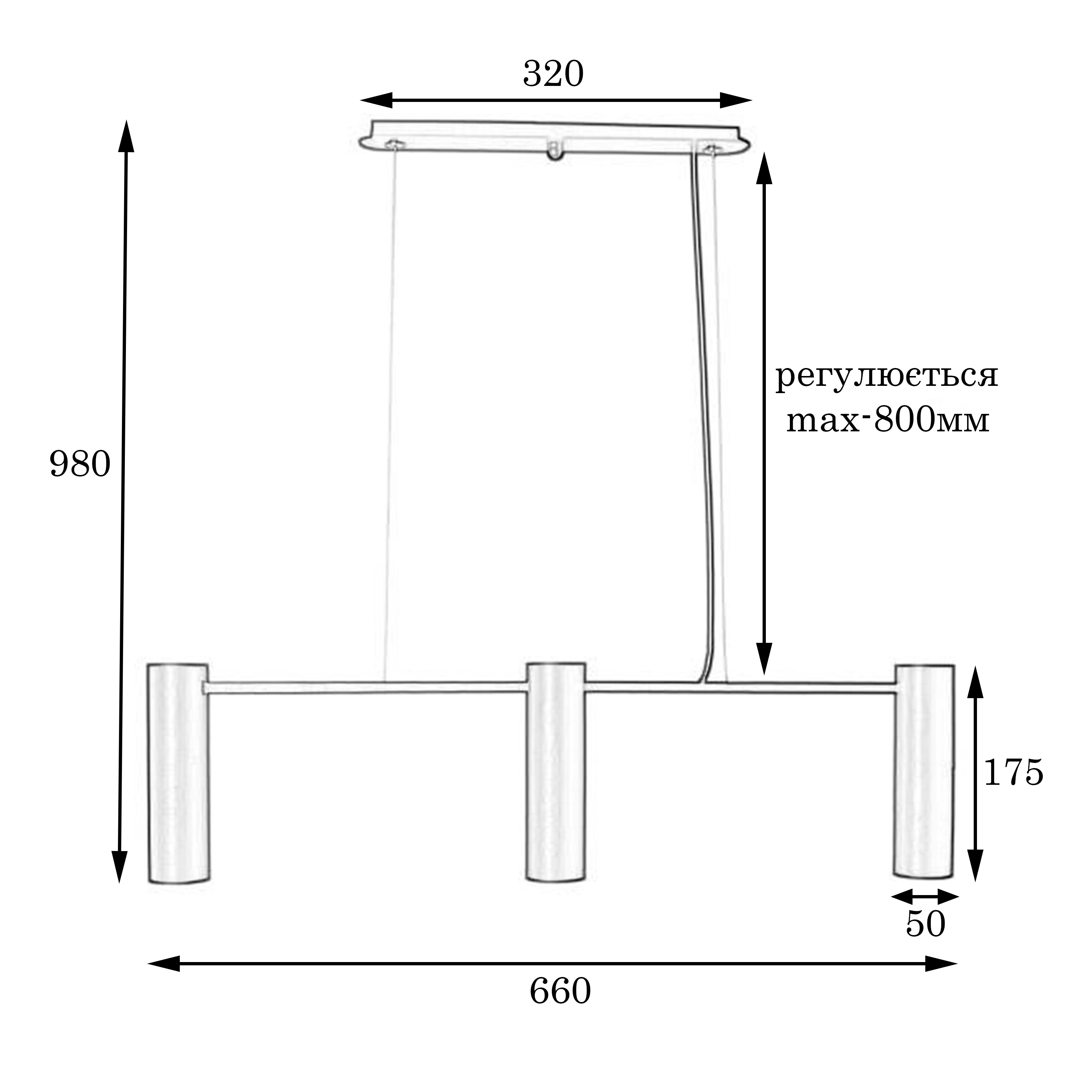 Люстра подвесная MSK Electric Telescope в стиле лофт под три лампы Е27 NL 17502-3 BK