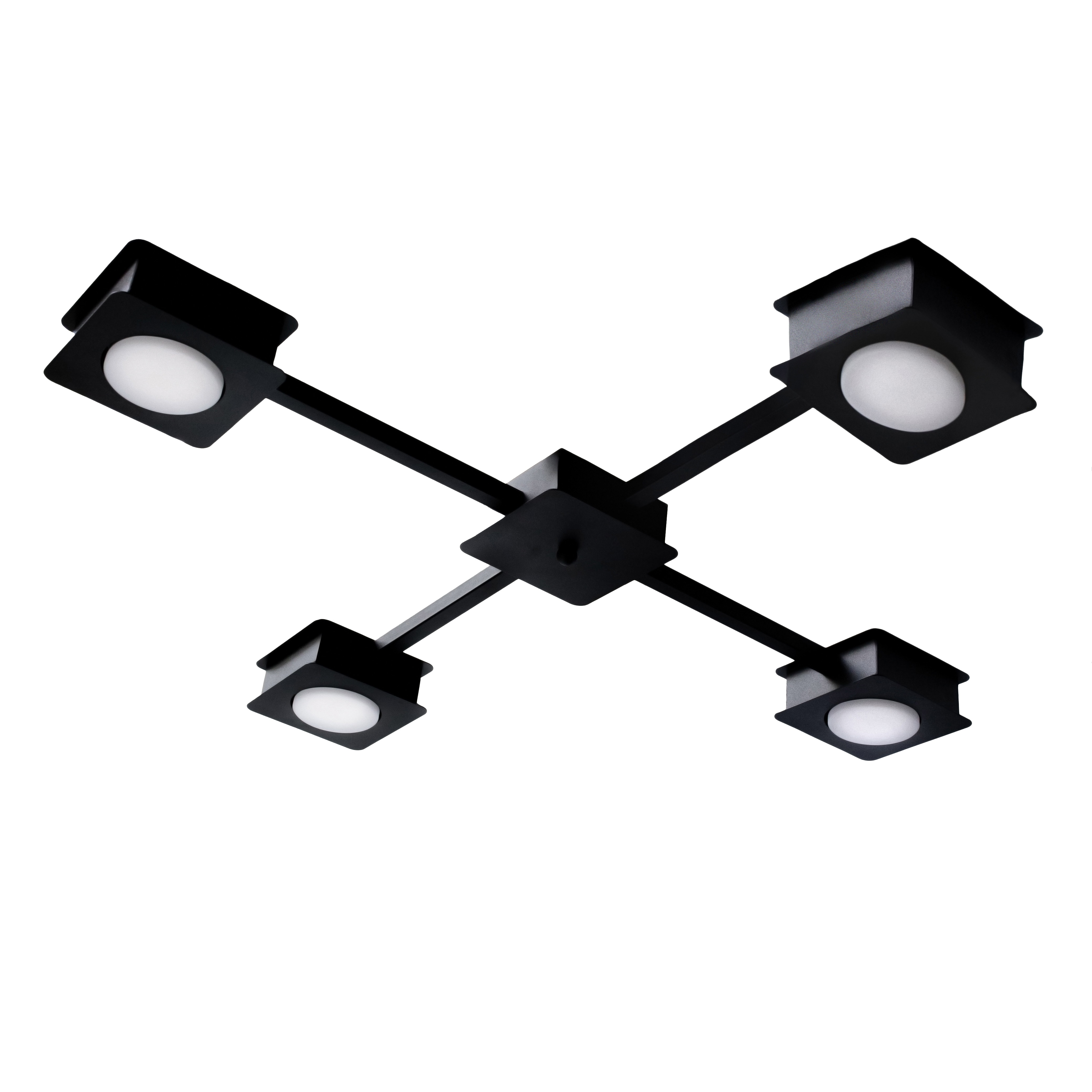 Люстра потолочная MSK Electric Space на четыре плафона под лампы GX53 черная NL 12040-4 BK