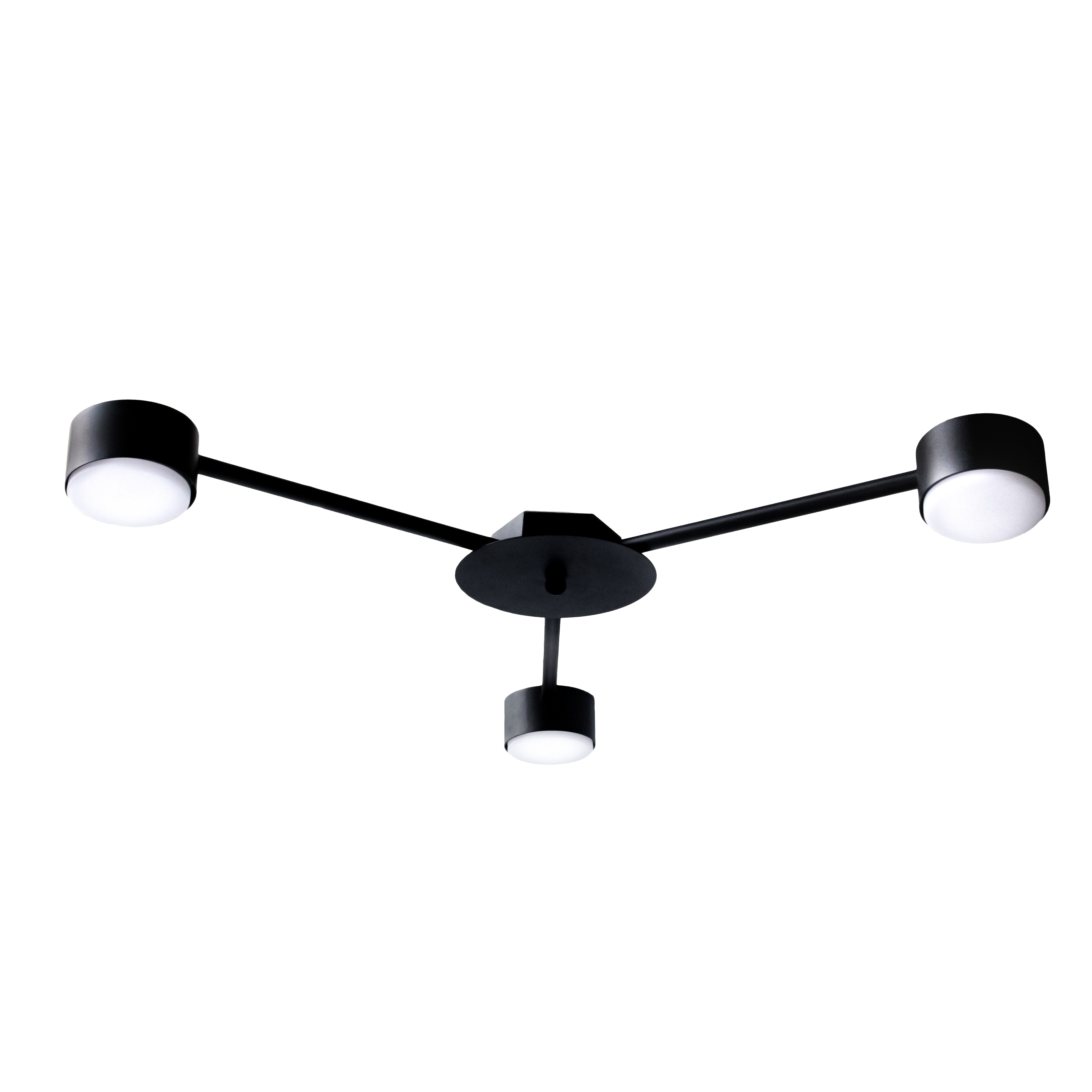 Люстра потолочная MSK Electric Copter на три круглых плафона под лампы GX53 черная NL 8040-3 BK