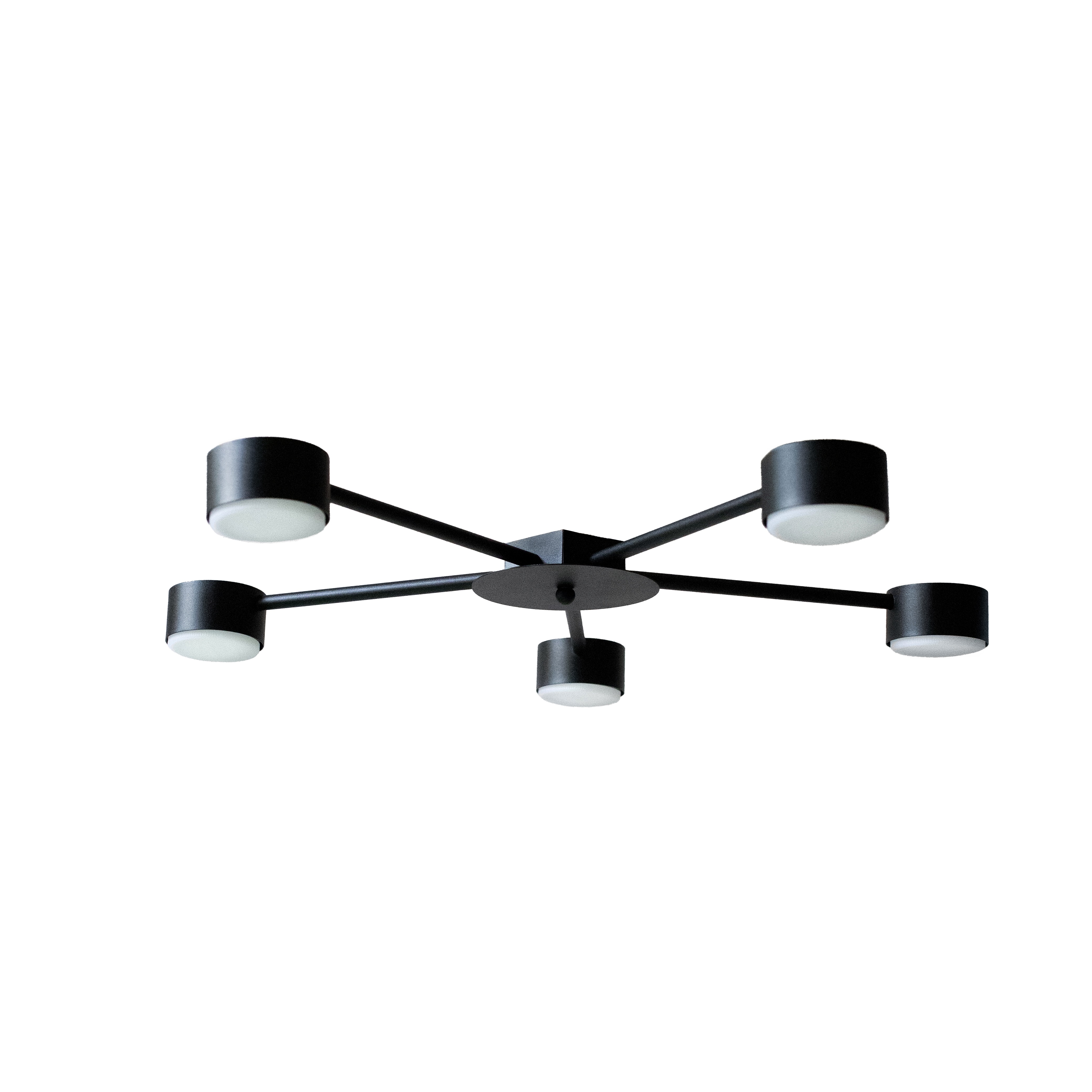 Люстра потолочная MSK Electric Copter на пять круглых плафонов под лампы GX53 черная NL 8040-5 BK