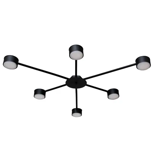 Люстра потолочная MSK Electric Copter на шесть круглых плафонов под лампы GX53 черная NL 8040-6 BK
