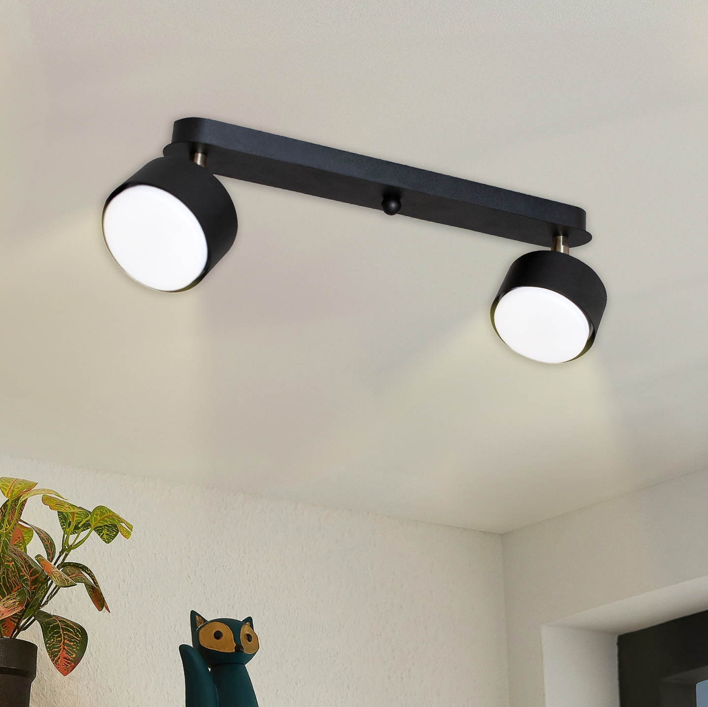 Светильник потолочный MSK Electric Copter с поворотными плафонами под две лампы GX53 NL 80405-2 BK