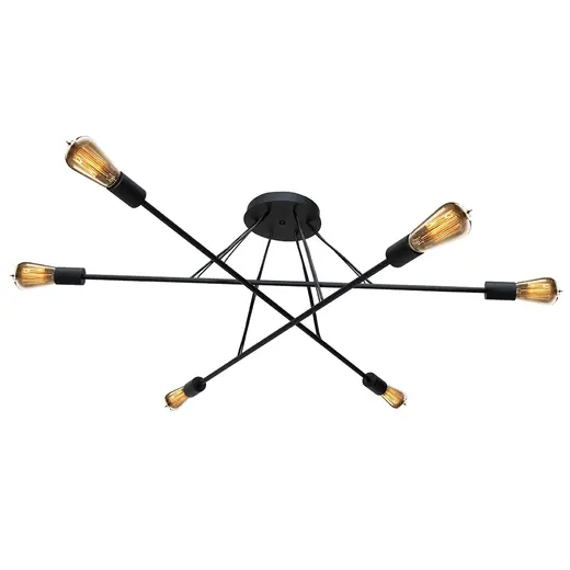 Люстра подвесная MSK Electric Asket на шесть ламп Е27 NL 10320-6 BK черная
