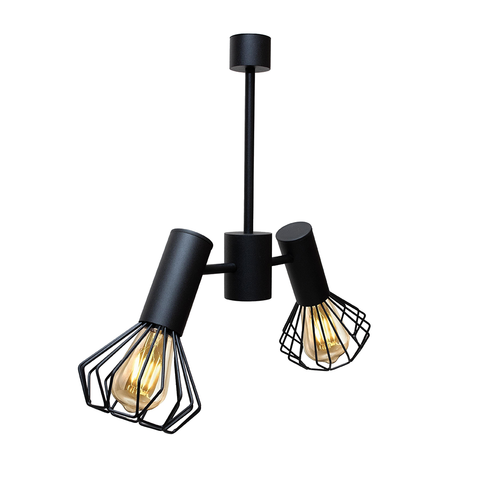 Люстра MSK Electric Diadem на два плафона Е27 черная NL 22152-2 BK