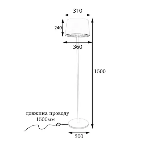 Торшер MSK Electric с черным плафоном из ткани под лампу Е27 с золотым основанием NL 3621 GD+BK