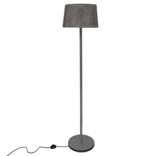 Торшер MSK Electric Palermo с серым плафоном из ткани под лампу Е27 с серым основанием NL 3621 GR+GR