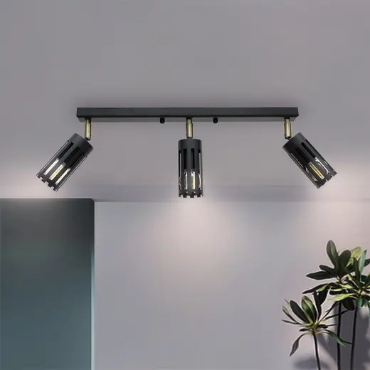 Светильник потолочный MSK Electric Teramo спот поворотный на три плафона NL 18050-3 BK