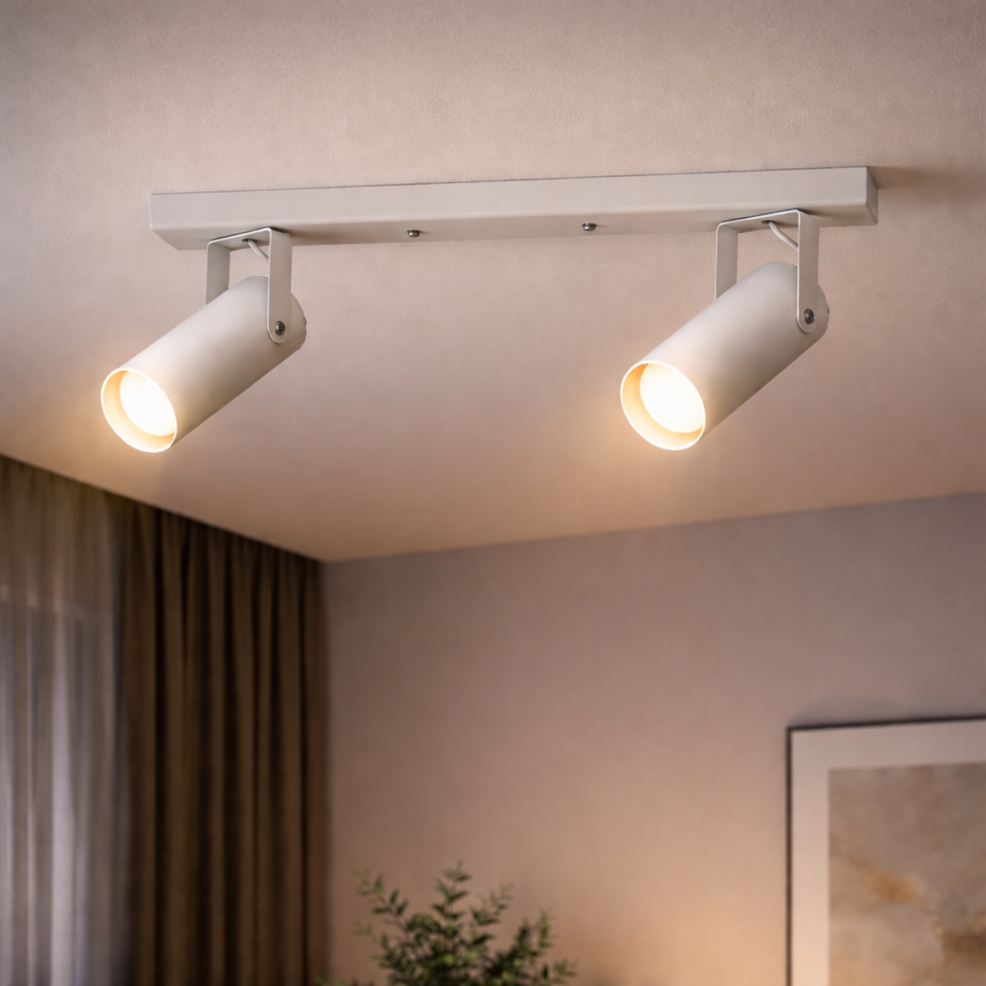 Светильник потолочный спот поворотный MSK Electric Focus под две лампы Е27 белый NL 14050-2 WH
