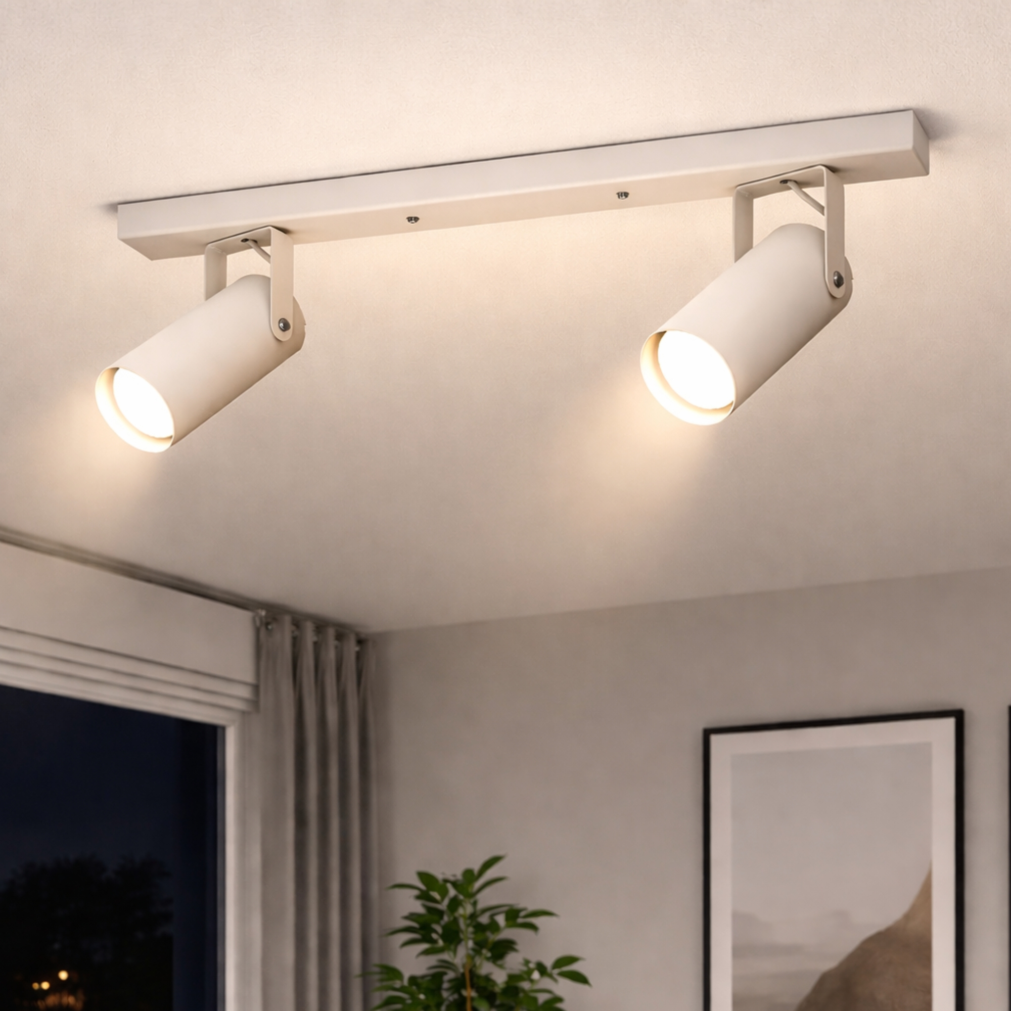 Светильник потолочный спот поворотный MSK Electric Focus под две лампы Е27 белый NL 14050-2 WH