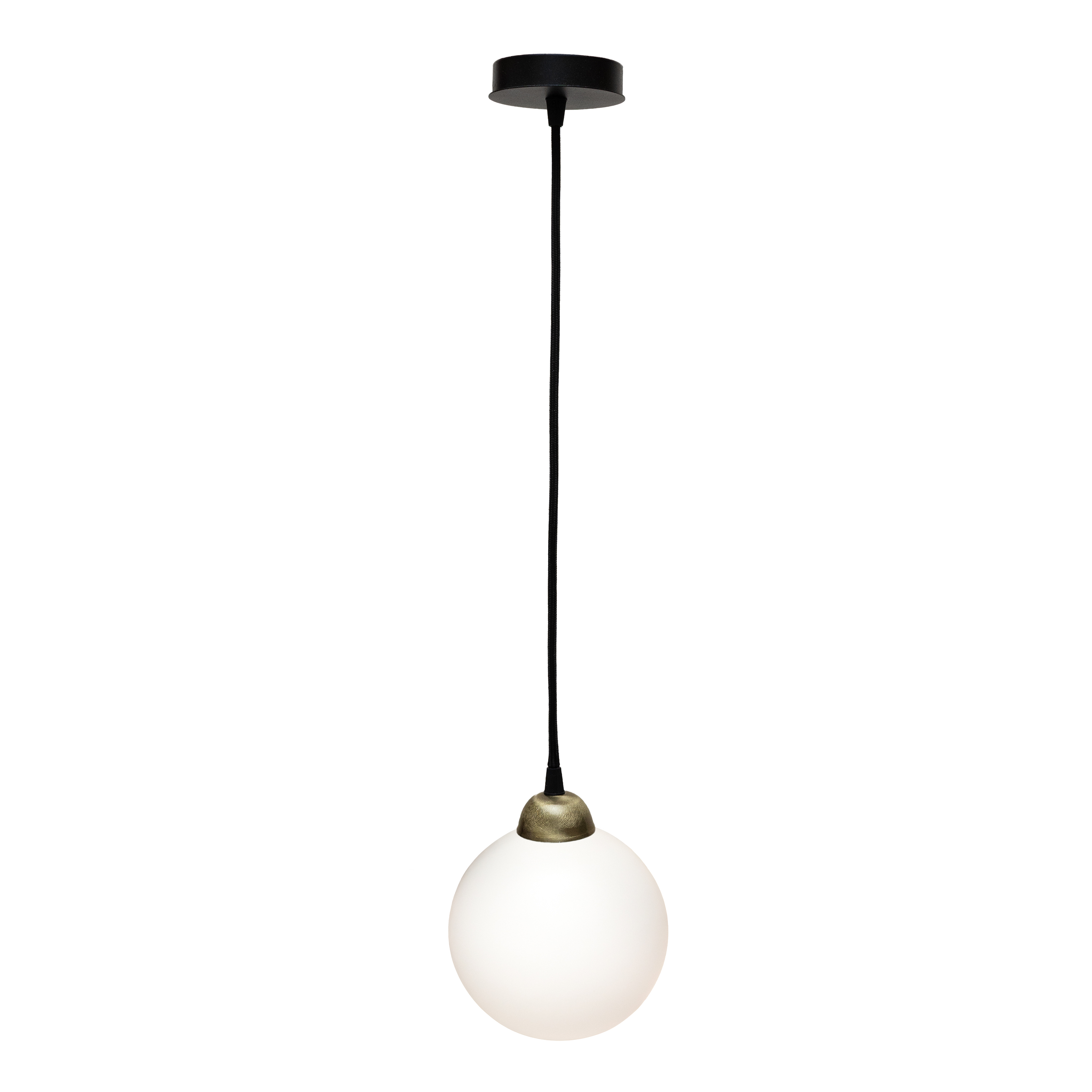 Светильник подвесной MSK Electric Luna со стеклянным плафоном шар под лампу Е27 PL 2026 BK